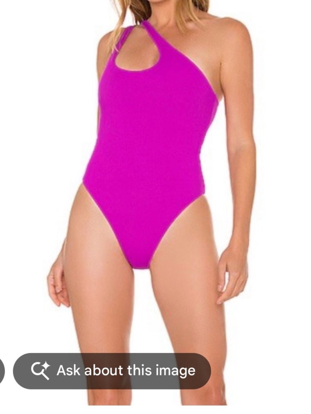 l*space One-Shoulder Magenta One-Piece Swimsuit